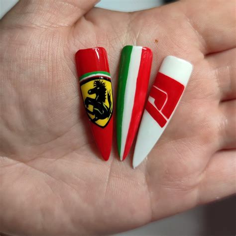 Prada Ferrari Nail Art Tutorial .